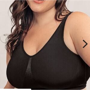 Brand New TrueKind Women's Size 3XL Plus Black Wireless Bralette Bra